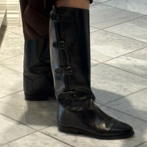 Saks Fifth Avenue Black Leather Boots